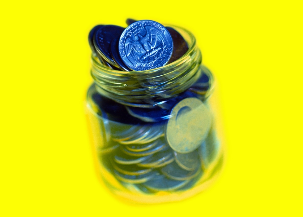 Mason Jar Full of Coins