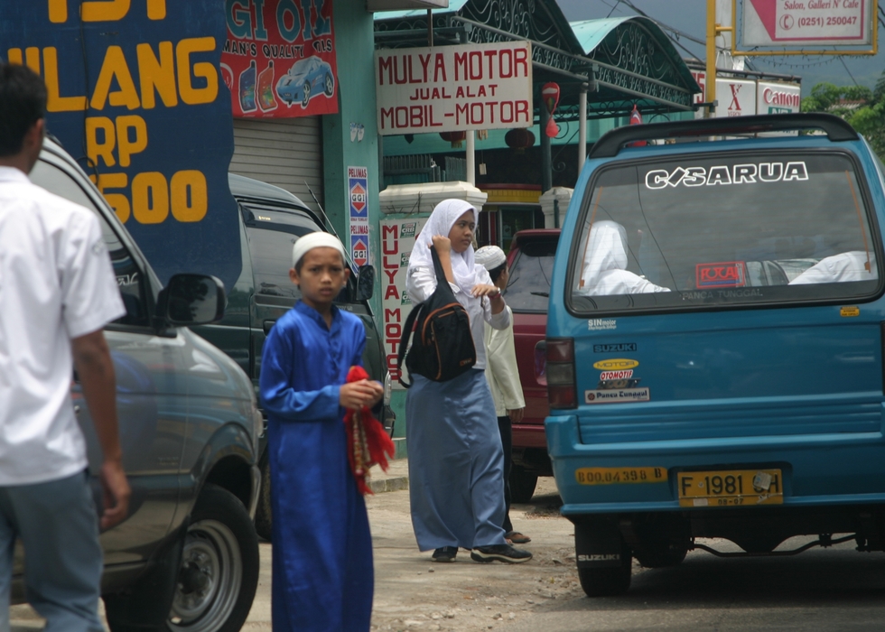 Commuters in the Street, Bali, Indonesia