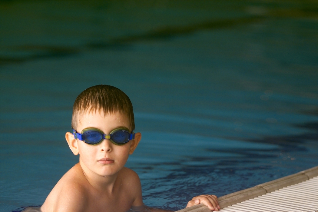 Young Boy with Swimming Goggles