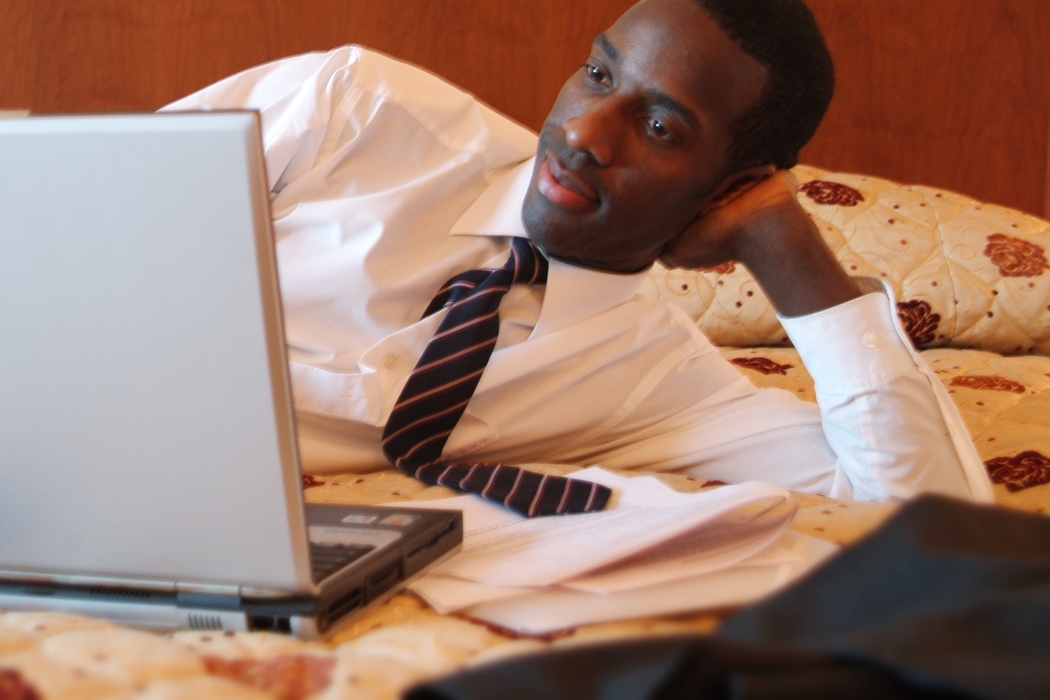 Businessman Working on Computer