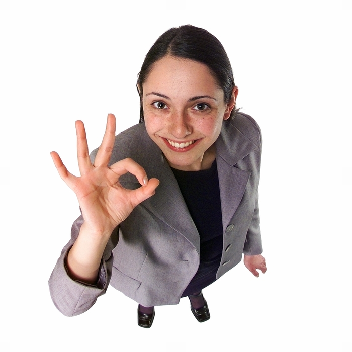 Businesswoman Giving Ok Sign