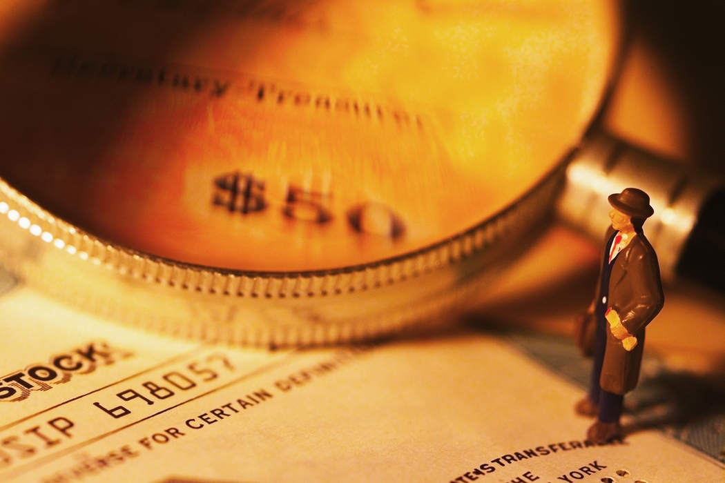 Toy People Businessman with Magnifying Glass