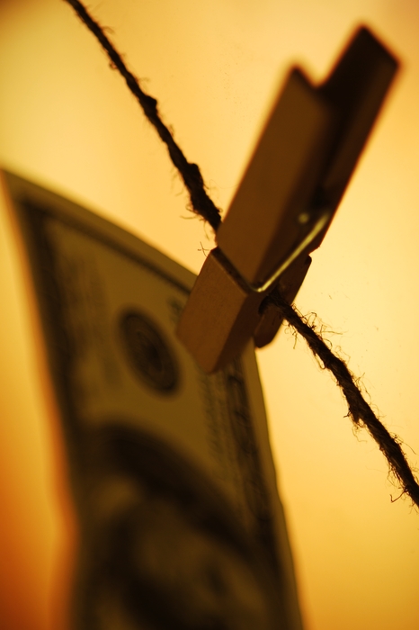 Money Drying on The Clothes Line