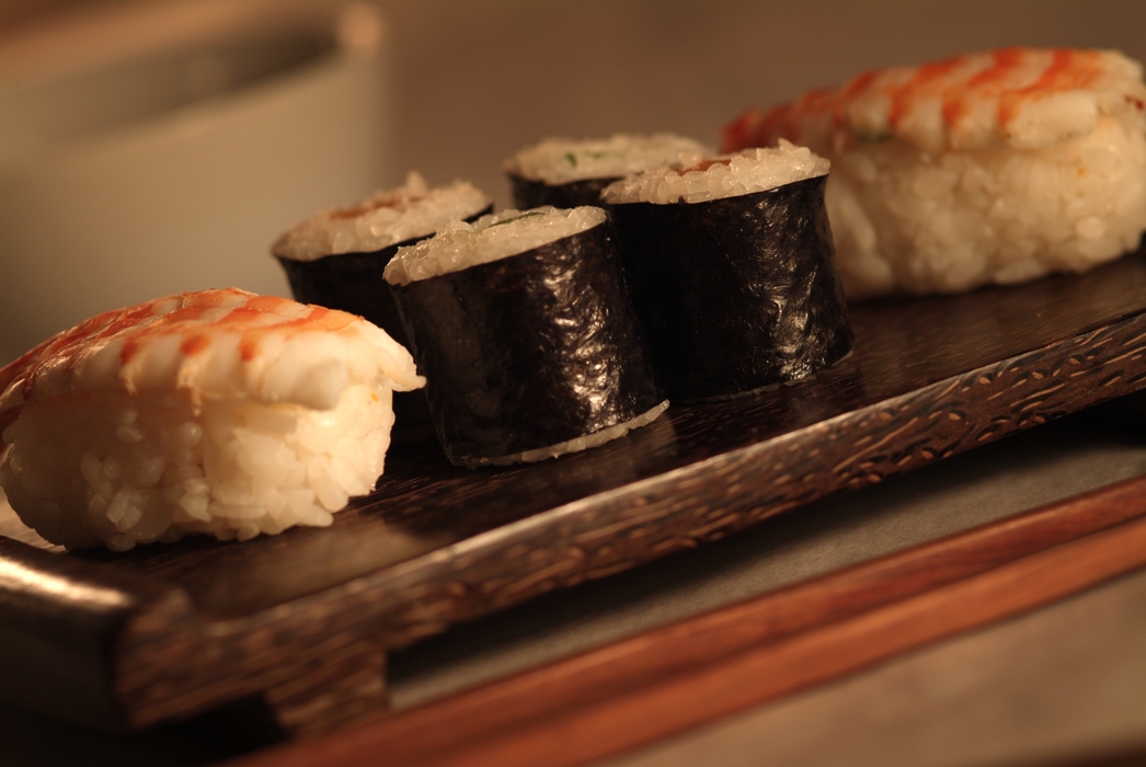 Shrimp and Salmon Roll Sushi