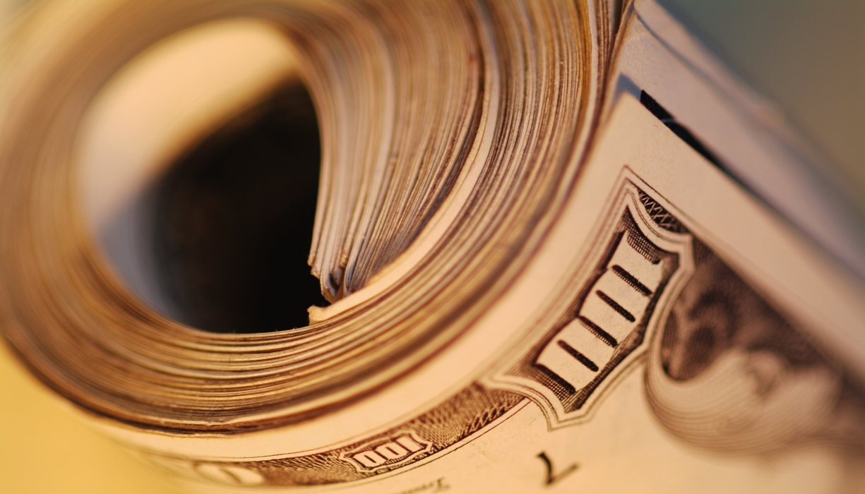 Roll of Money U.S. One Hundred Dollar Bills