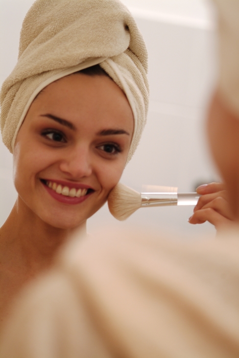 Woman Applying Her Make Up