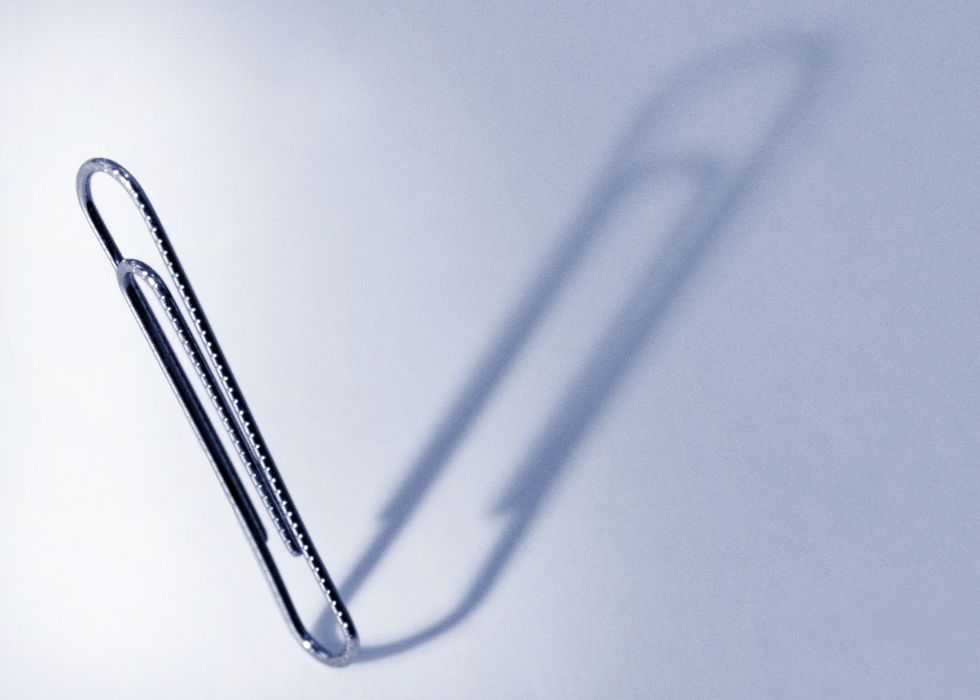 Paper Clip with Dramatic Shadow