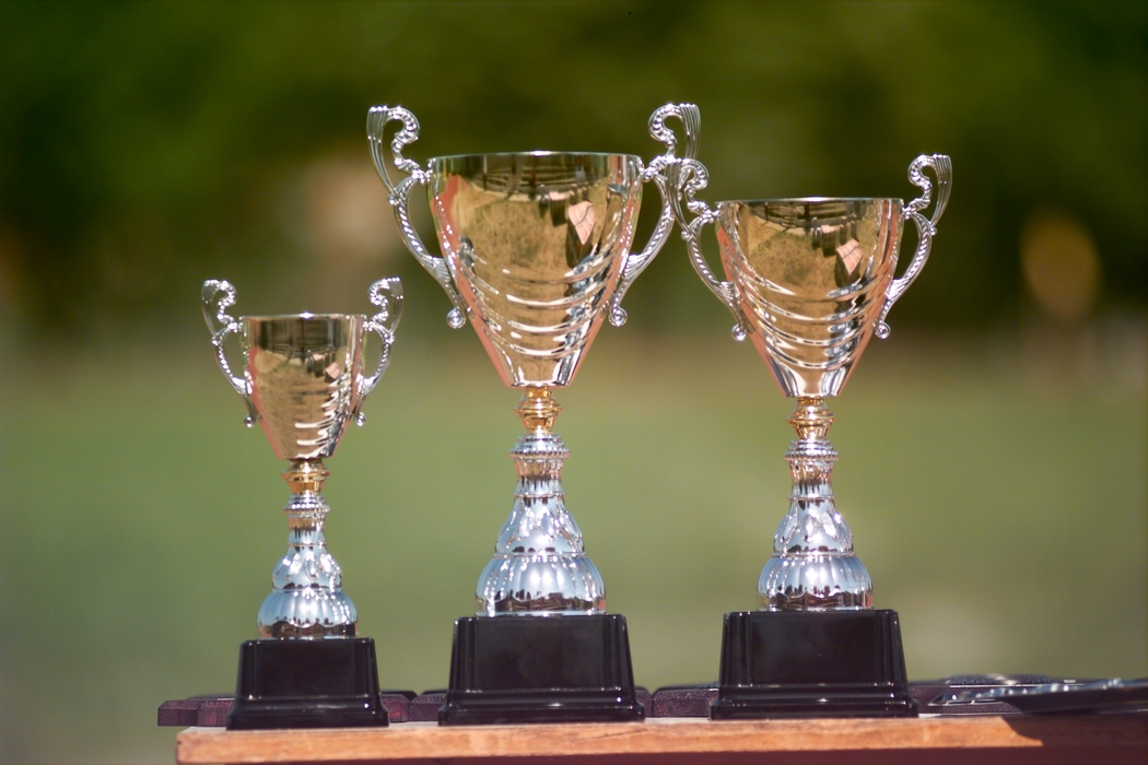 Trophies For First, Second and Third Place Finishers