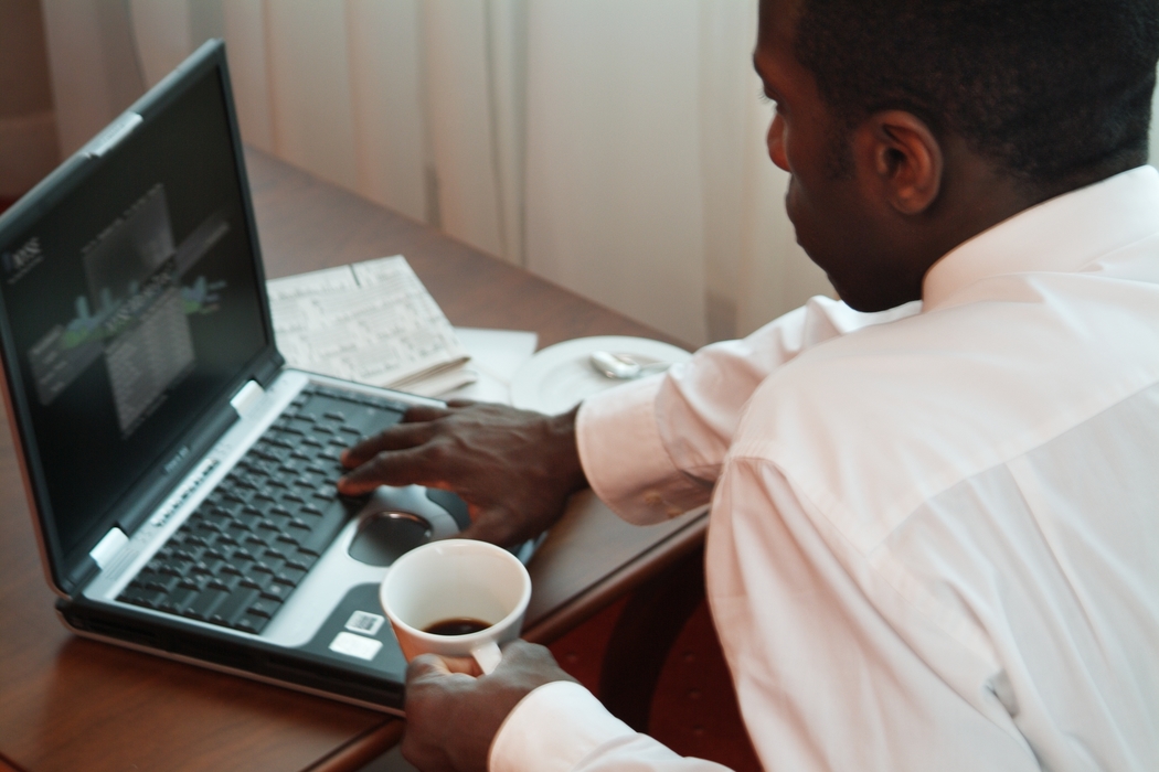 Businessman Working on Computer