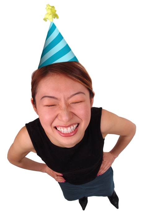 Businesswoman with Party Hat