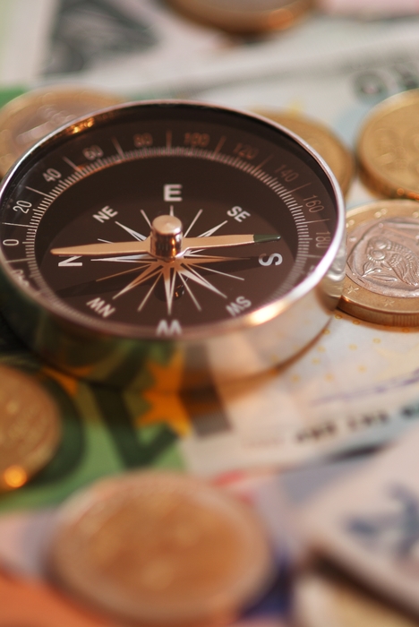 Financial Concept with Navigational Compass