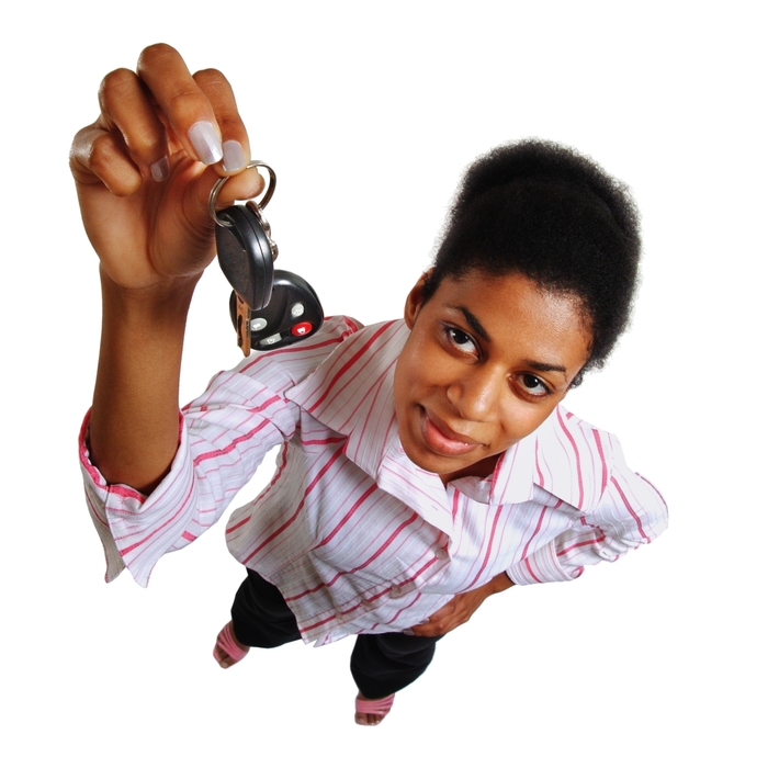 Businesswoman Holding Car Keys