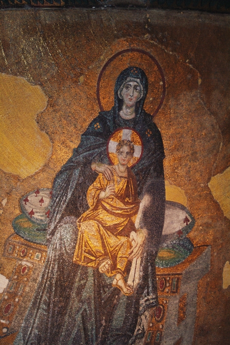 Religious Mosaic Art, Mary and Baby Jesus