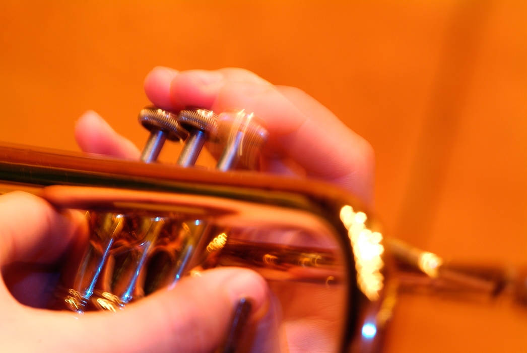 Symphony Orchestra Trumpeter Close-Up Fingers