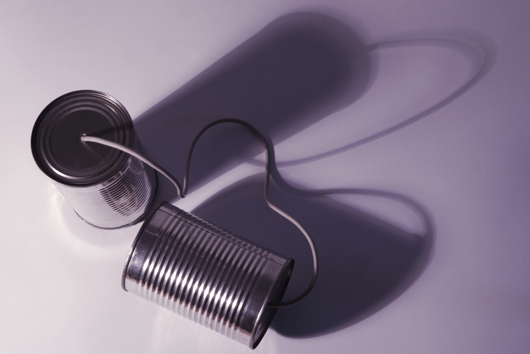 Old School Telephone Cup & Strings with Dramatic Shadow