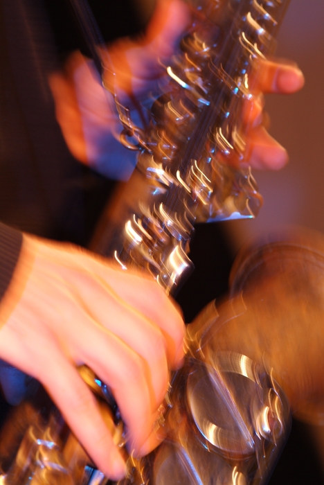 Orchestral Saxophonist Frantic Playing