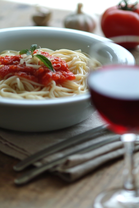 Fresh Pasta Entrée with Red Wine