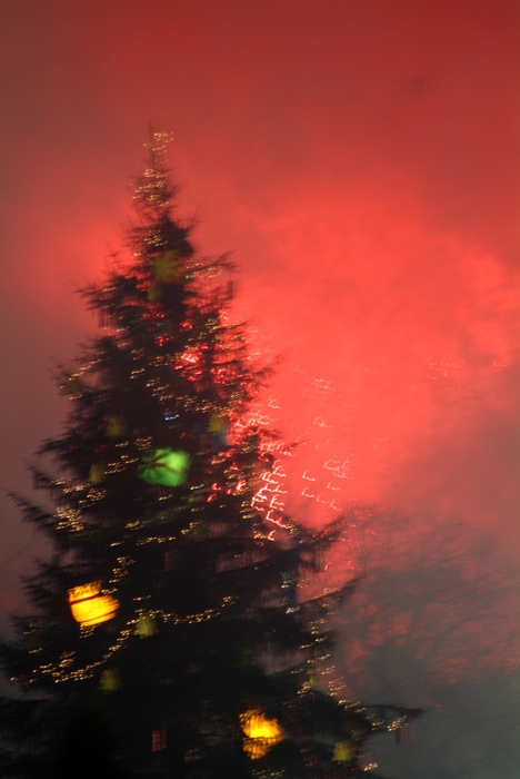 Christmas Tree with Red Glow