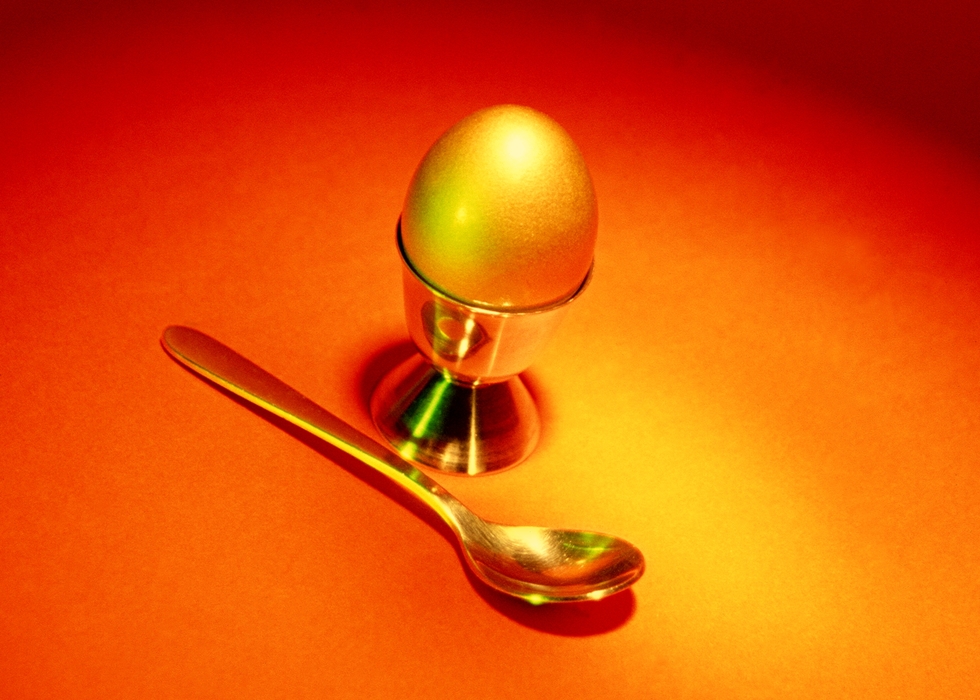 Spoon and Egg Cup with Dramatic Shadow
