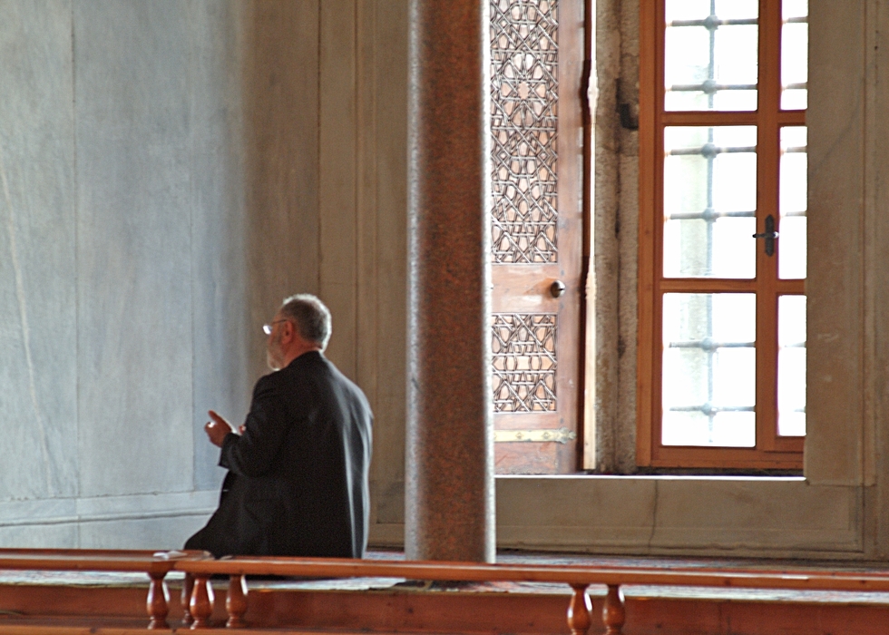 Prayer in Mosque, Istanbul, Turkey