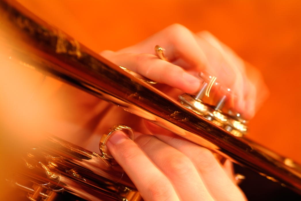 Symphony Orchestra Trumpeter Plays a Note