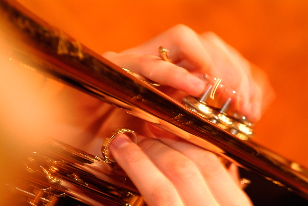 Symphony Orchestra Trumpeter Plays a Note