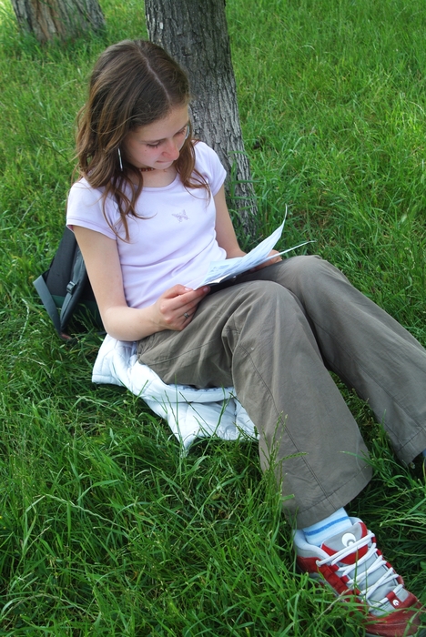 Girl Reading in the Park