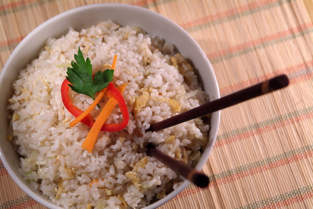 Chinese Rice Bowl with Chopsticks