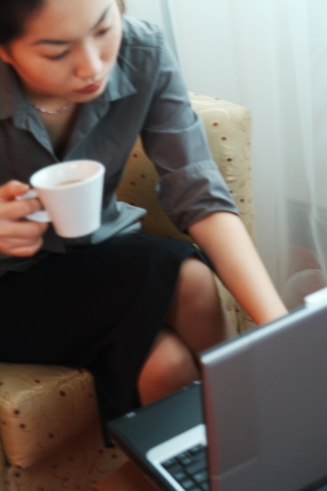 Businesswoman Working on Computer