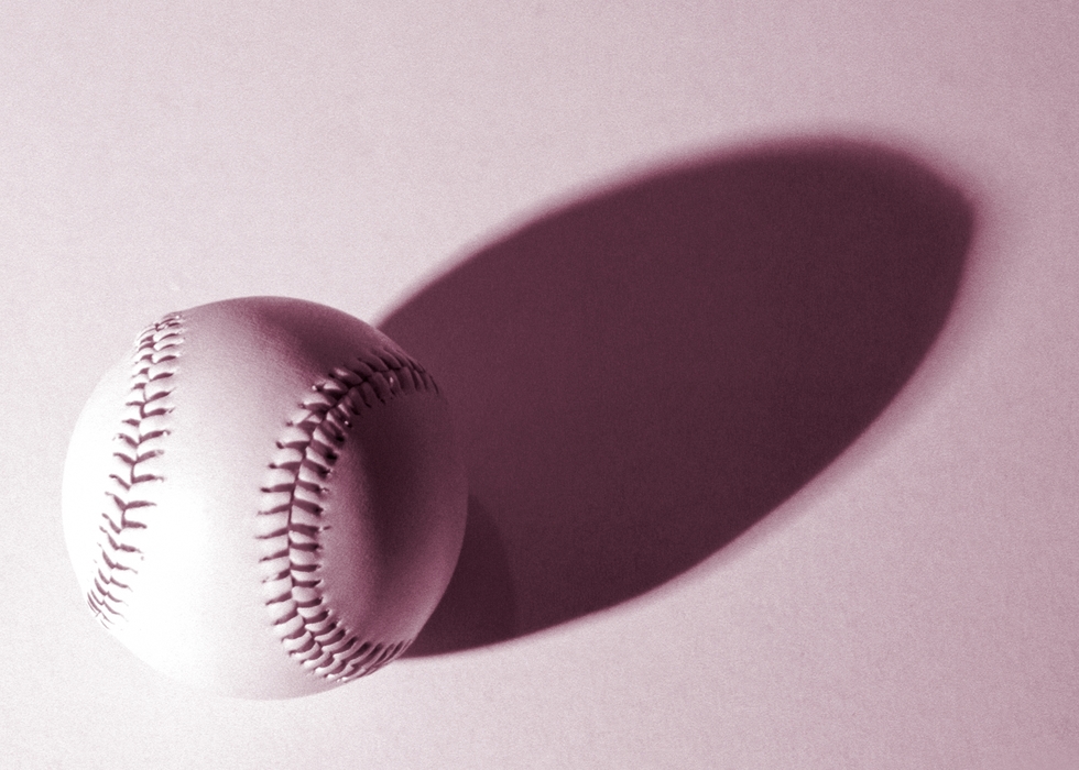 Baseball with Dramatic Shadow