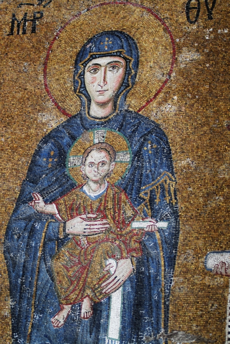 Religious Mosaic Art, Mary and Baby Jesus