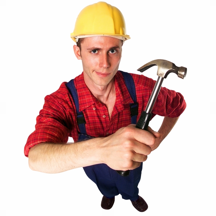 Construction Worker with Hammer