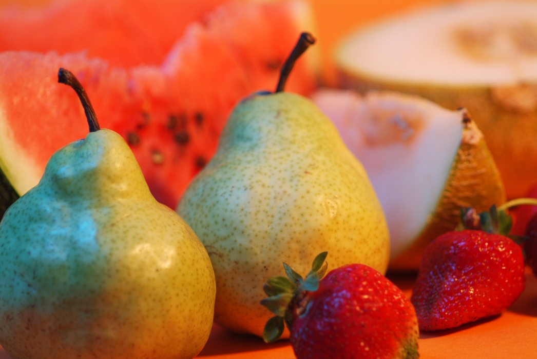 Pears, Watermelon, Strawberries & Melon