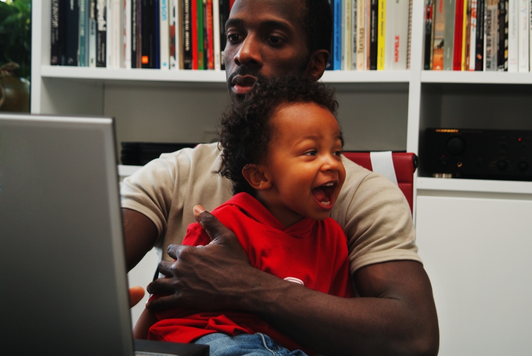 Dad Getting Help with Work