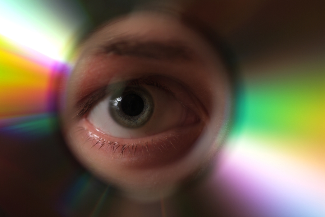 Eye Looking Through CD-ROM