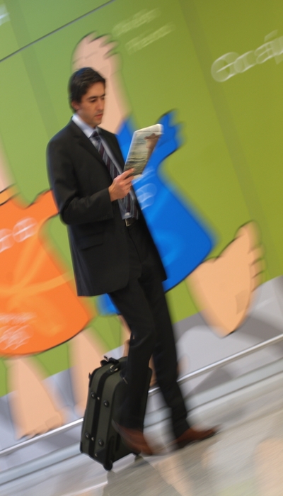 Businessman Walking with His Luggage