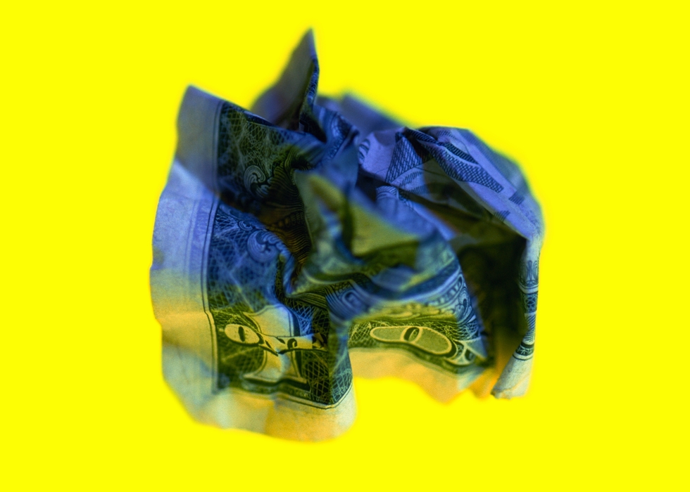 Crumpled Up Dollar Bill