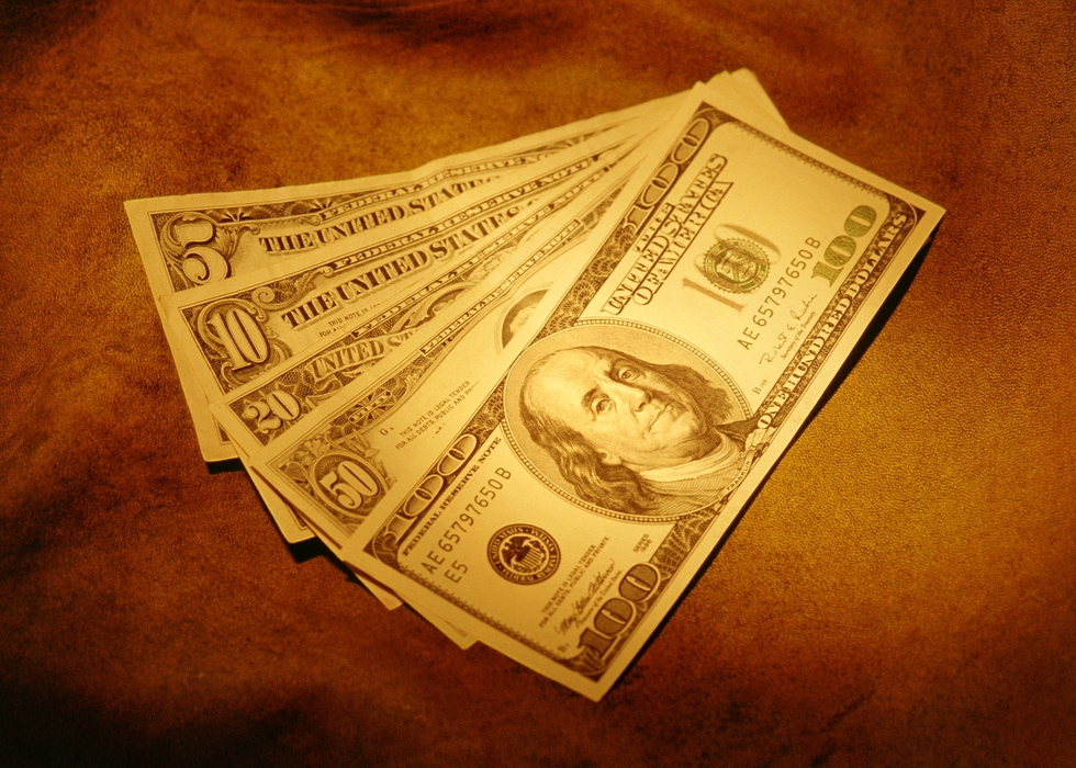 Fanned US Dollar Bills