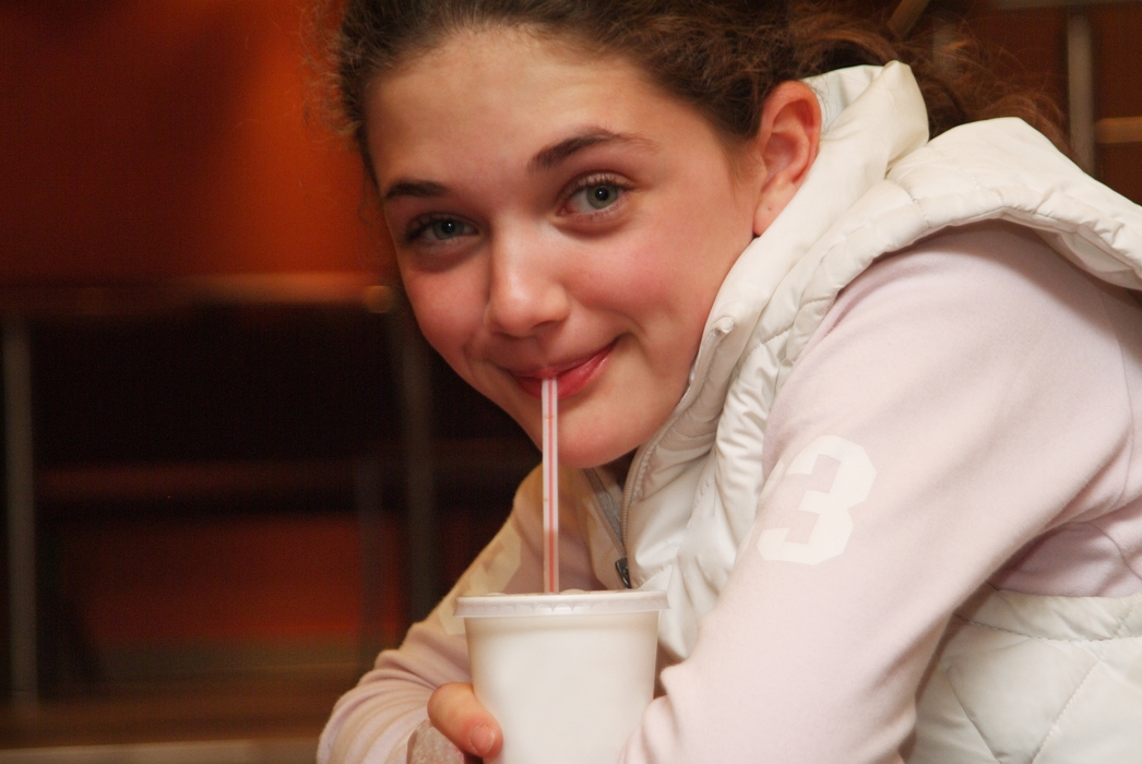 Girl Enjoying Cold Drink