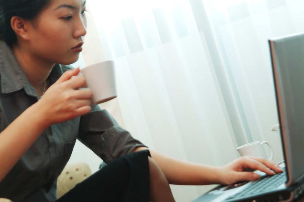 Businesswoman Working on Computer