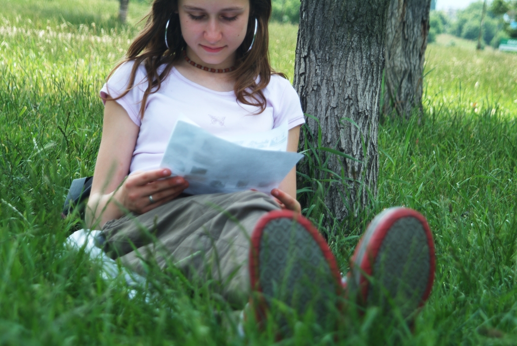 Girl Reading in the Park