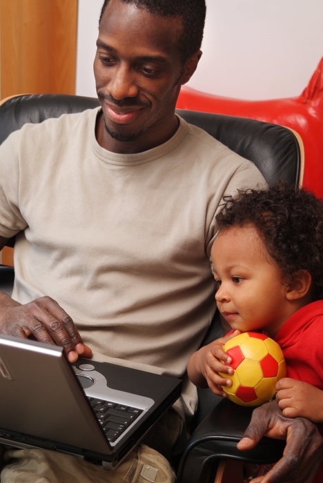 Dad Getting Help with Work