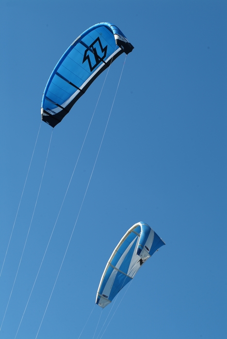 Kitesurfer's Kites in the Air
