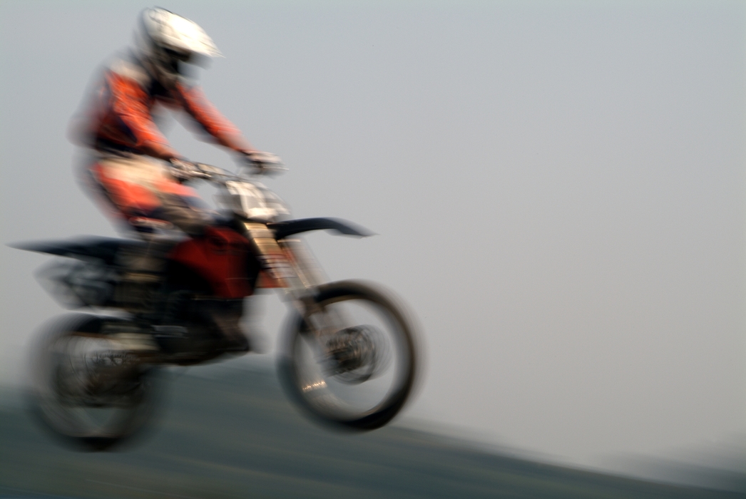 Motocross Racer in Mid-Jump