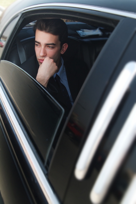 Businessman in a Limousine