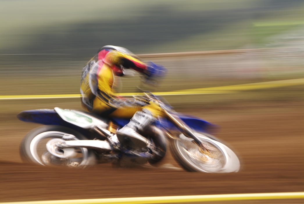 Motocross Racing Making a Turn