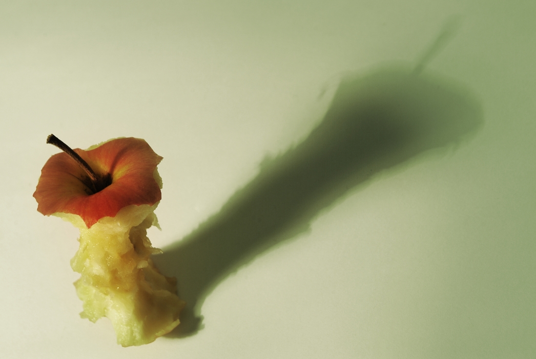 Apple Core  with Dramatic Shadow
