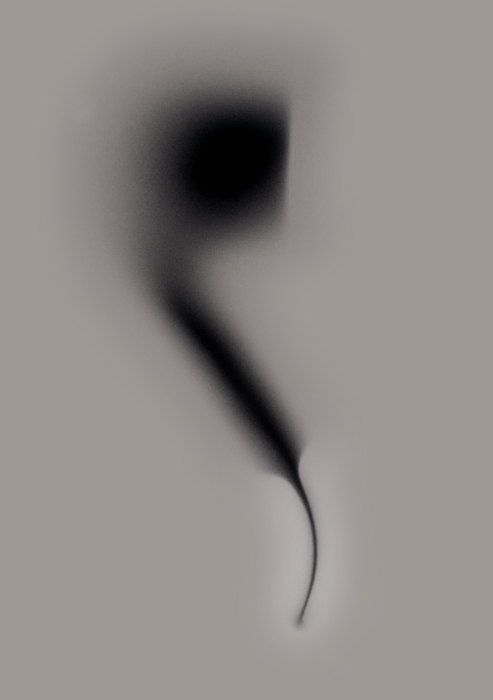 Blurred Silhouette Smoking Pipe