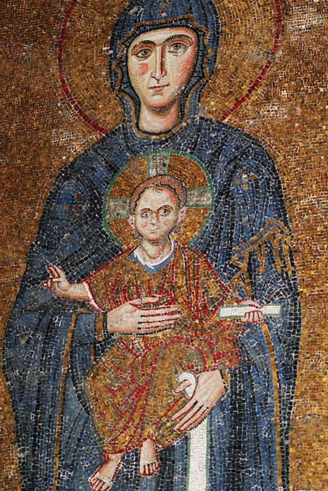 Religious Mosaic Art, Mary and Baby Jesus