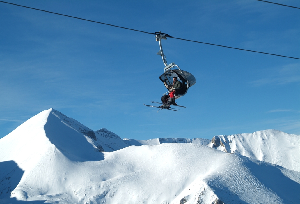 Gondola with Skiers